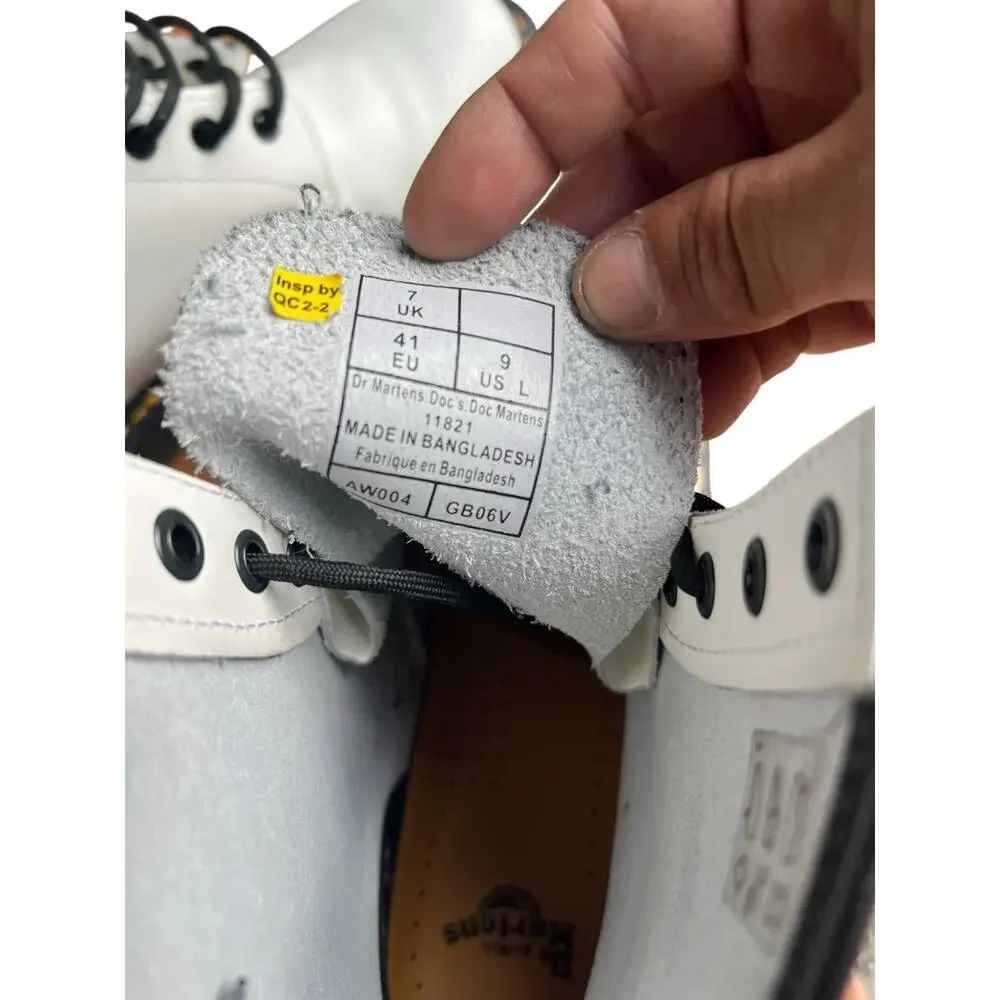 Doc Dr. Martens Boots Air Wair Bouncing Soles White Mens US 9/ EU 41 Combat NWOB